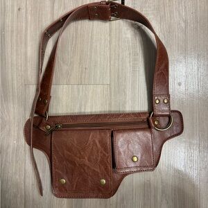 Brown Leather Belt Bag